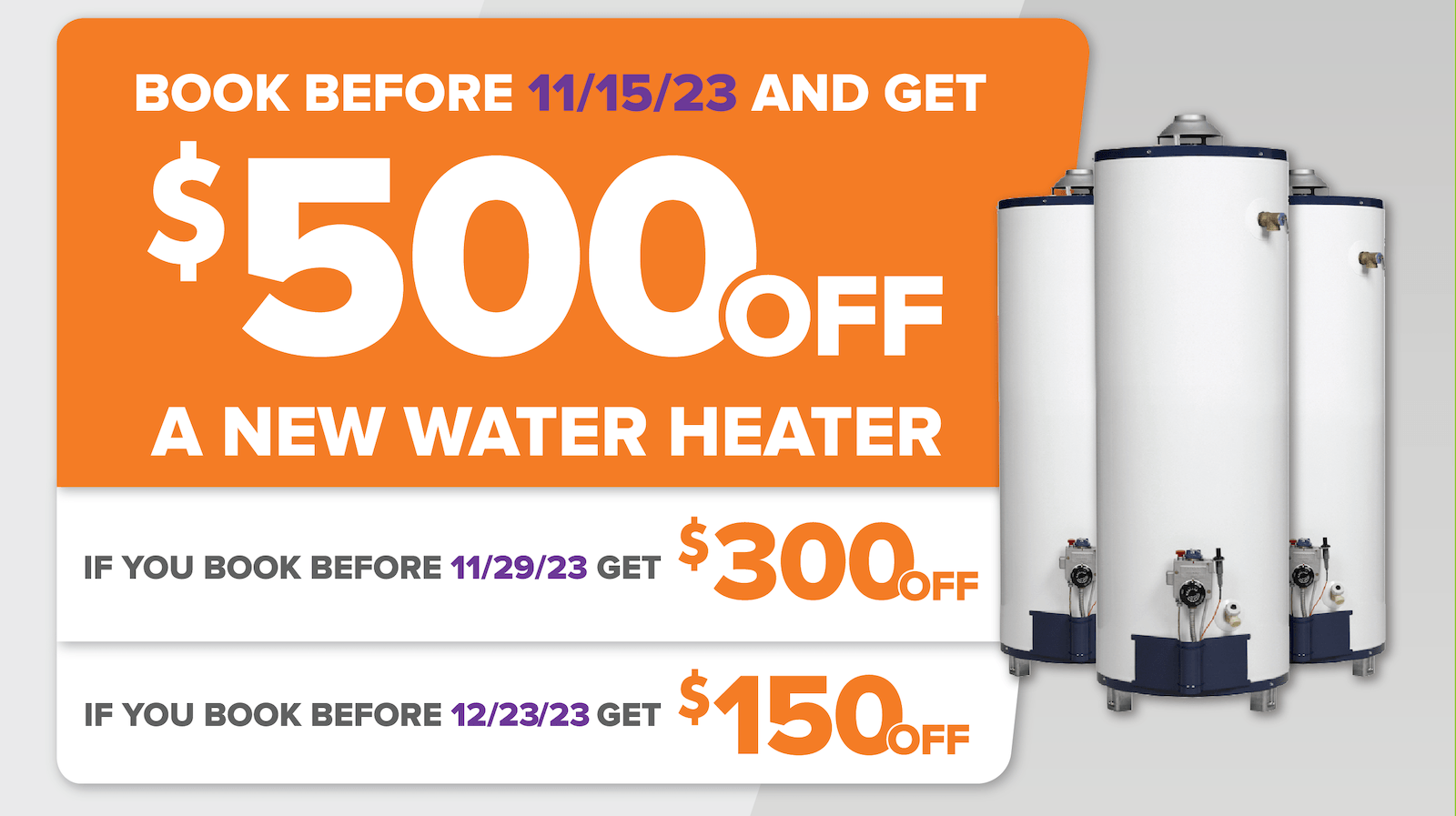 Tiered Water Heater Special